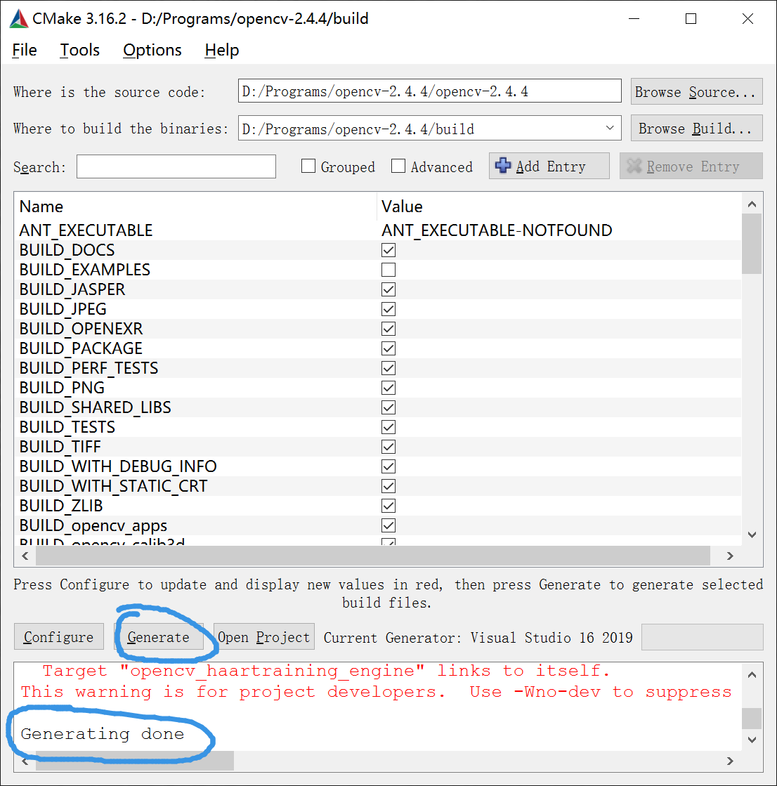 WIN10 & VisualStudio2019编译和配置OpenCV2.4.4人工智能Yemiekai的博客-