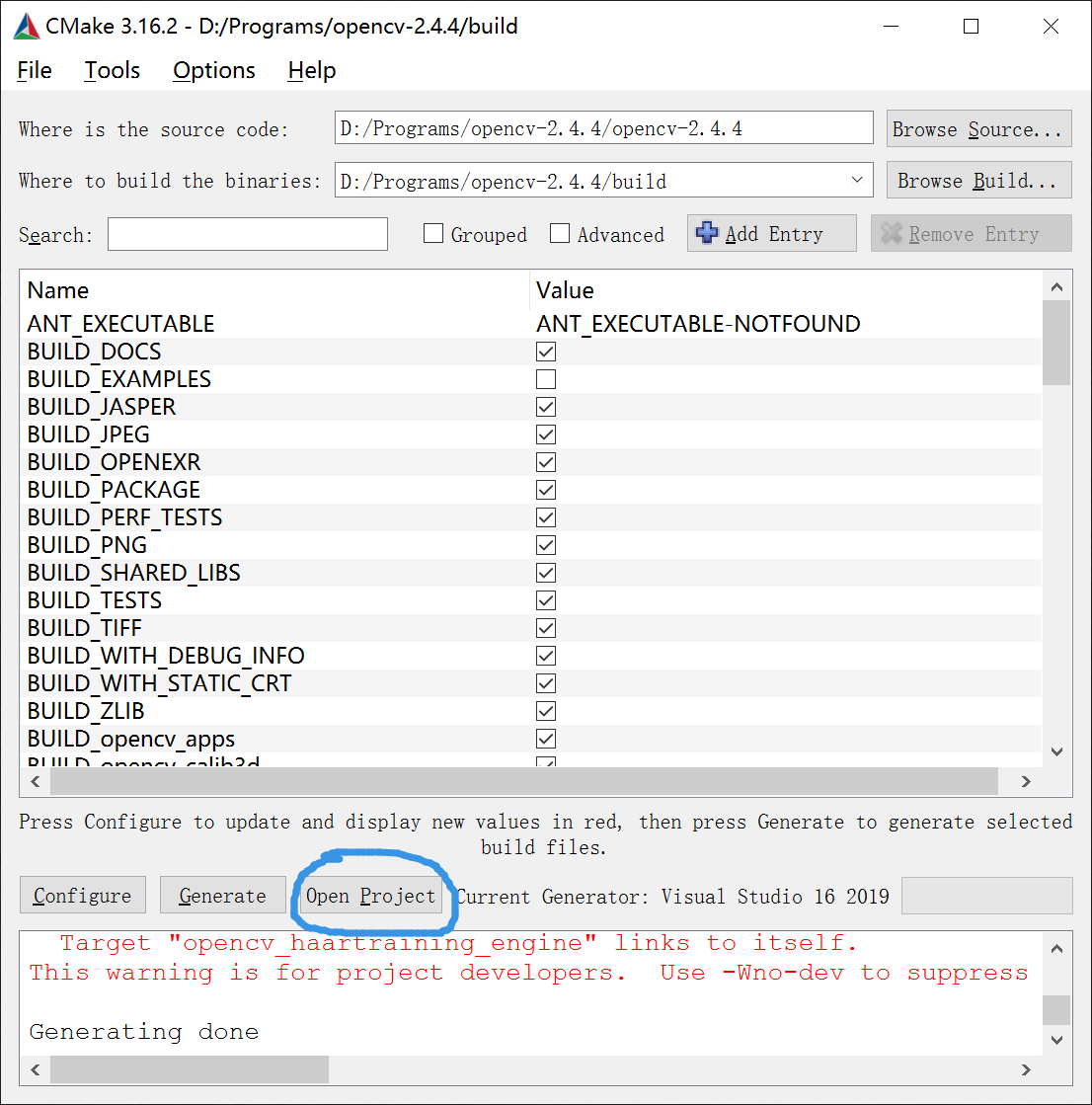 WIN10 & VisualStudio2019编译和配置OpenCV2.4.4人工智能Yemiekai的博客-