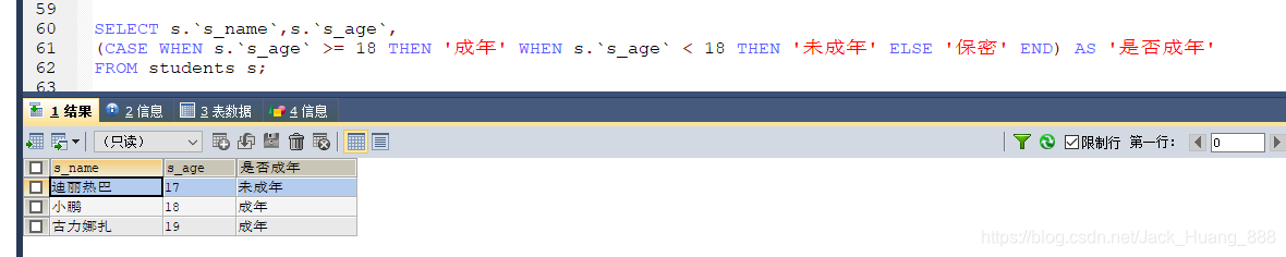 MySQL case函数的详细用法数据库JackHuang888的博客-