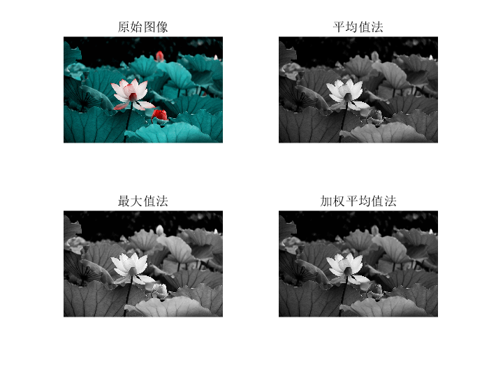 将彩色图像采用不同的灰度化方法实现灰度化