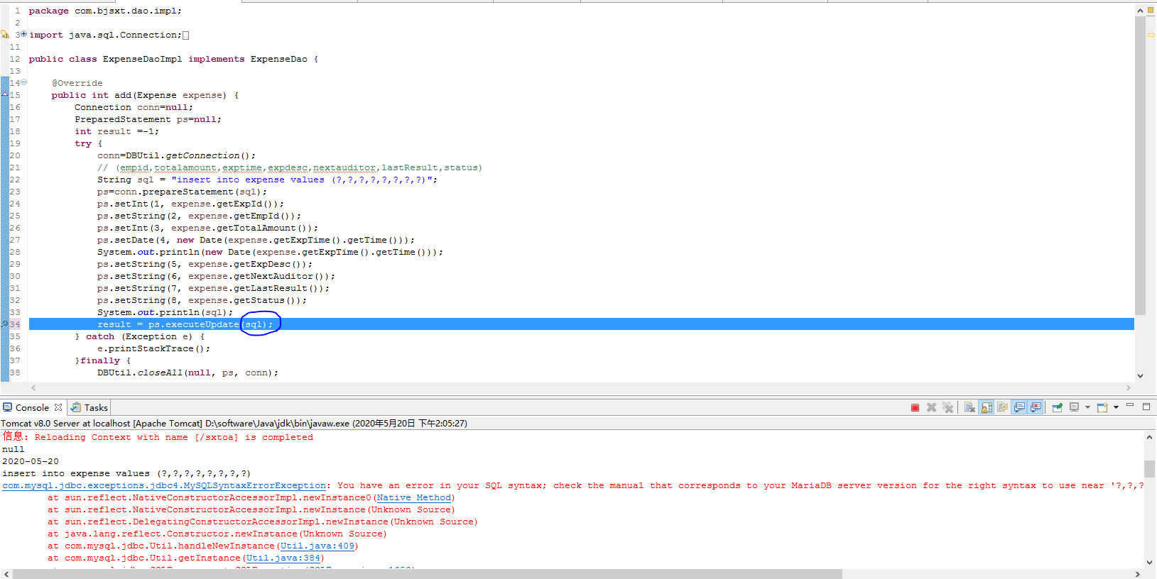You have an error in your SQL syntax; check the manual that corresponds ...
