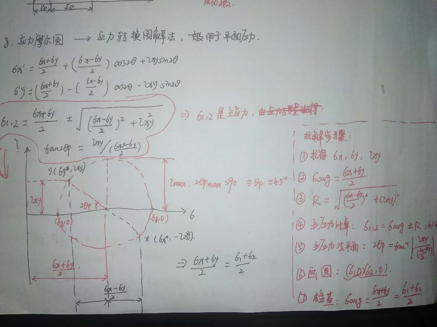 现代制造工程课堂笔记07——应力应变分析（考点应力莫尔圆）