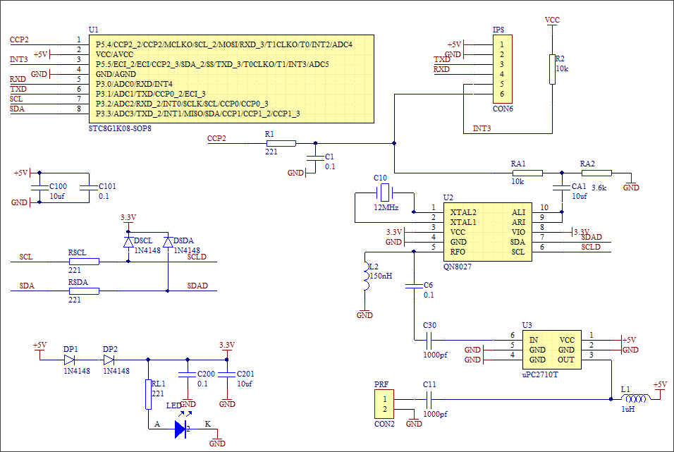基于upc2710t设计信标射频放大电路