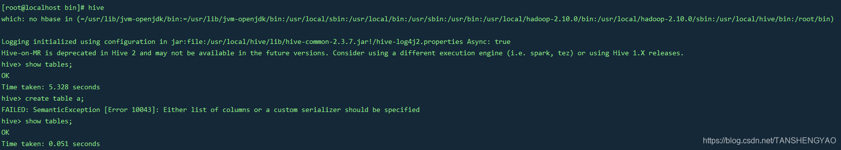 Hive本地模式安装(傻瓜式)大数据TANSHENGYAO的博客-