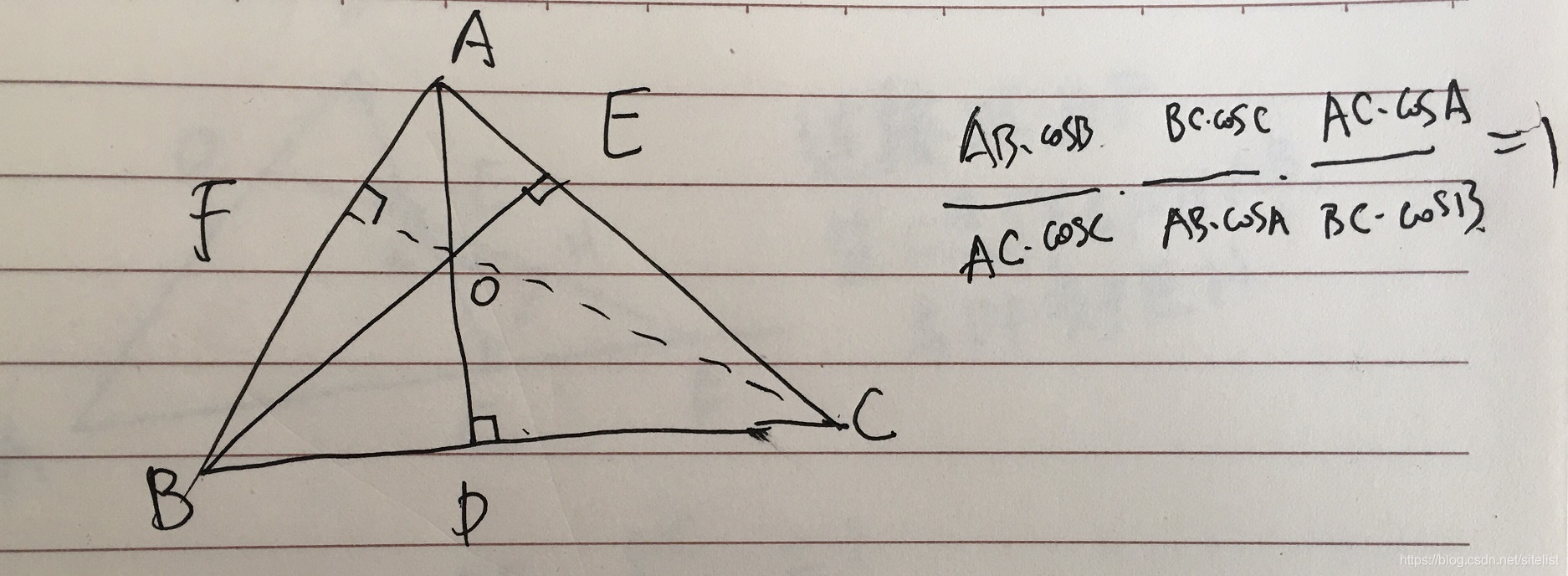 平面几何 赛瓦定理证明三角形的三条垂线或中线或角平分线三线共点问题 Sitelist的博客 Csdn博客