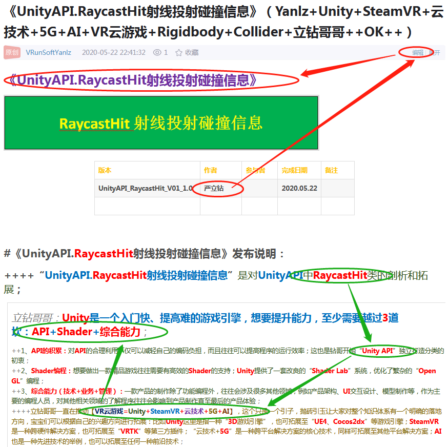《UnityAPI.RaycastHit射线投射碰撞信息》（Yanlz+Unity+SteamVR+云技术+5G+AI+VR云游戏+Rigidbody+Collider+立钻哥哥++==）游戏VRunSoftYanlz的博客-