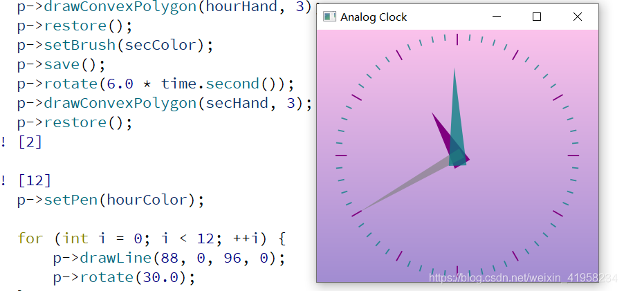 QT5.14.2自带Examples:Analog Clock Windowc/c++阿西拜的博客-