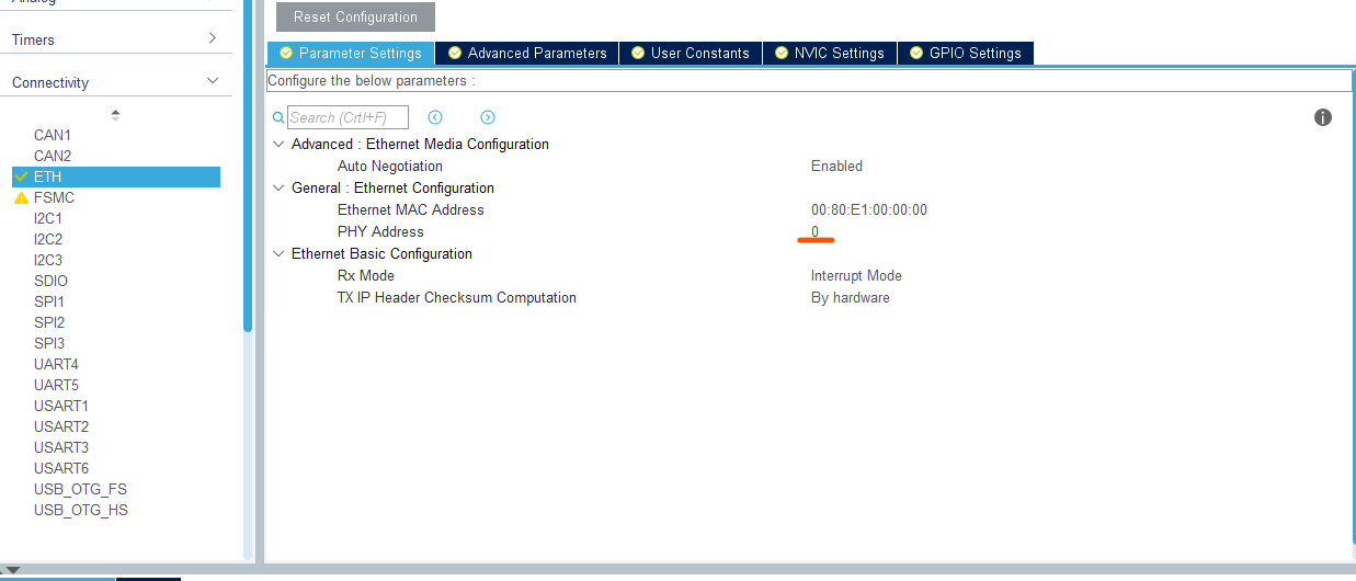 Use stm32cubemx to realize freertos lan8720a lwip ethernet ping