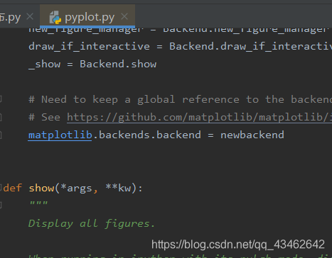 这是pyplot类里面的show方法