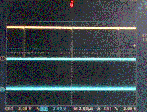 ▲ PWM输出以及滤波后的直流信号 8BIT