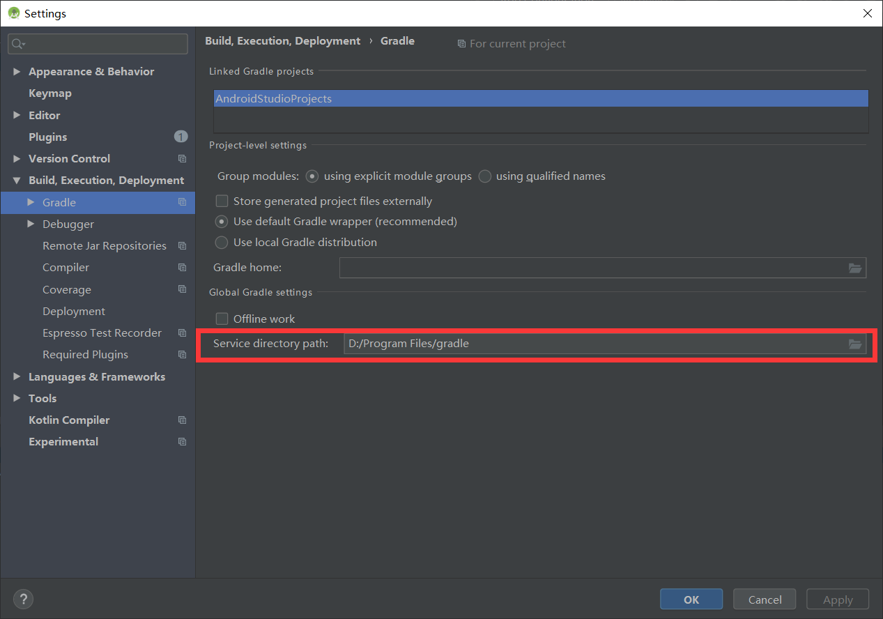 Andriod studio gradle 