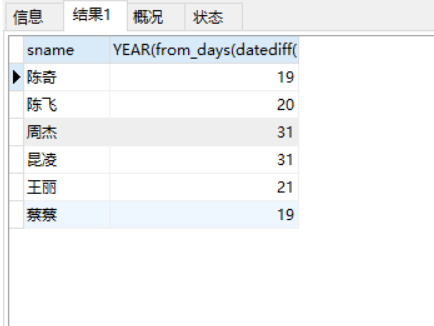 mysql中怎么根据生日(brithday)获取年龄