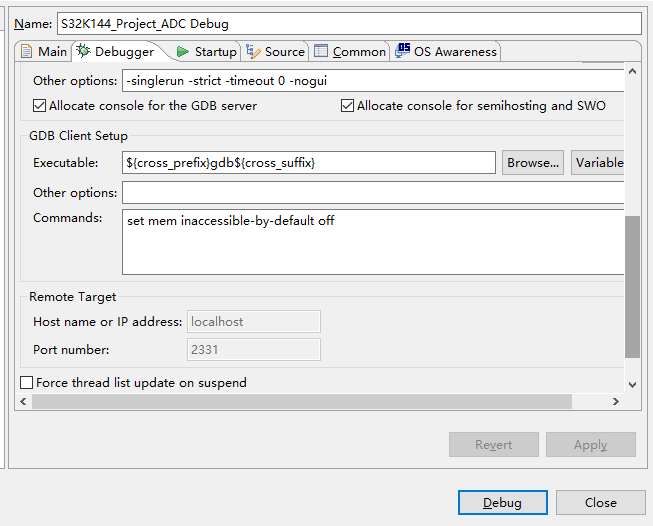 在S32DS中使用J-Link调试S32K144开发板大橙员-