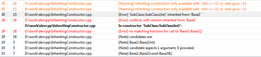 C++继承中子类的构造方法