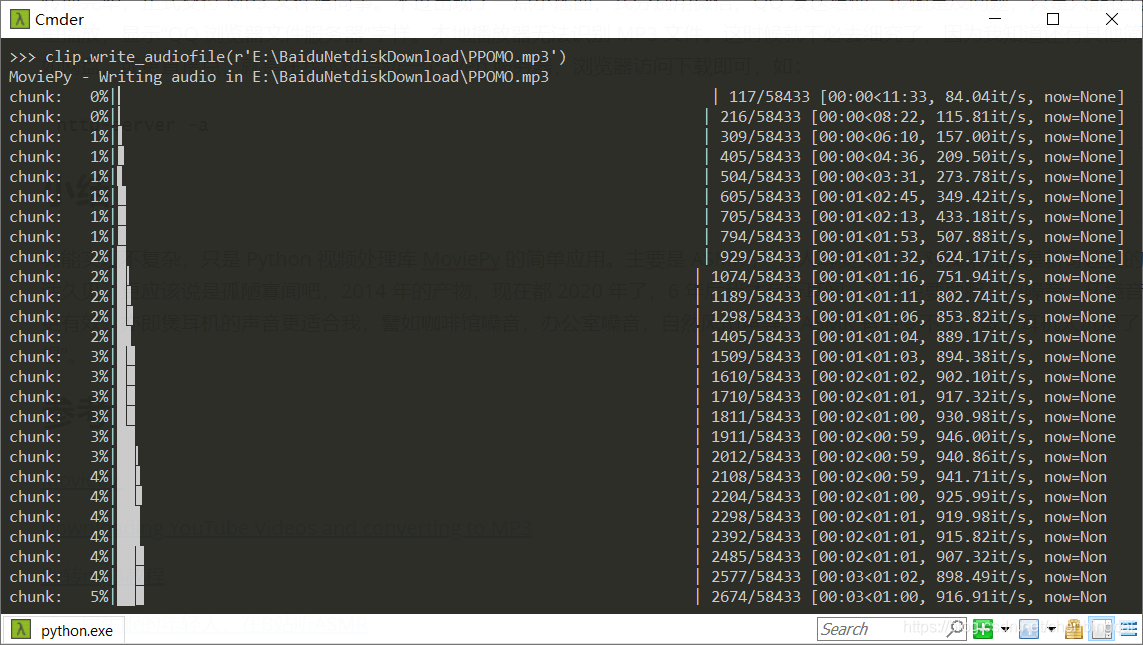 利用 MoviePy  实现 FLV 转 MP3pythonchenbingcai的专栏-