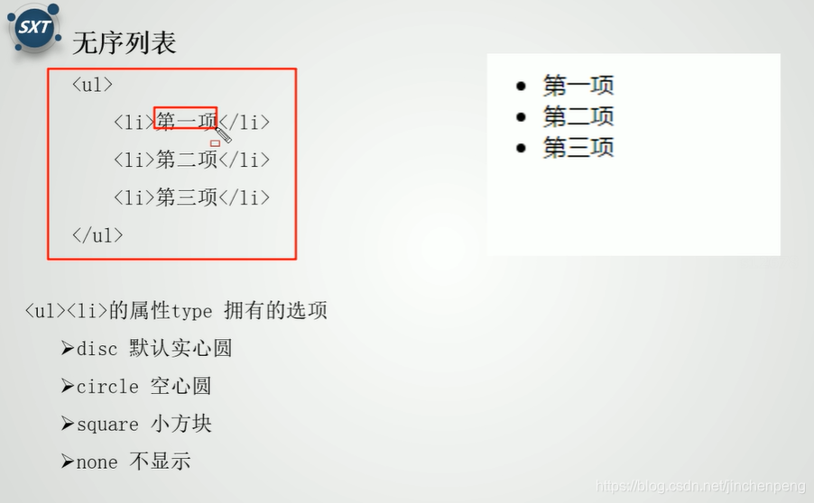 web前端-HTML-有序列表和无序列表