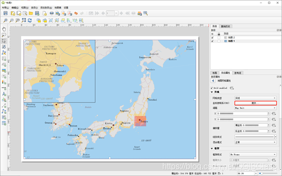 设置网格线的投影