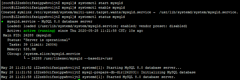 启动MySQL