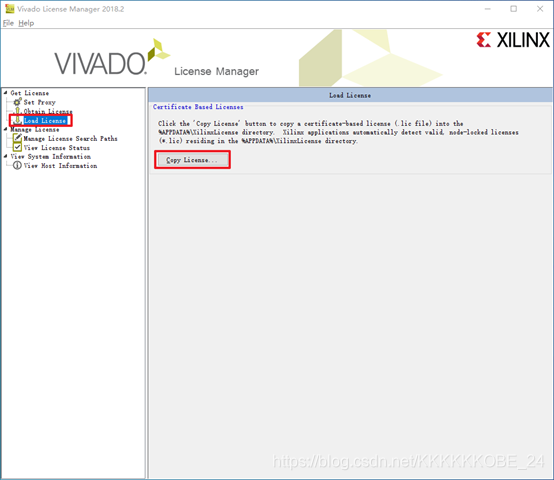 点击copy lincense按钮