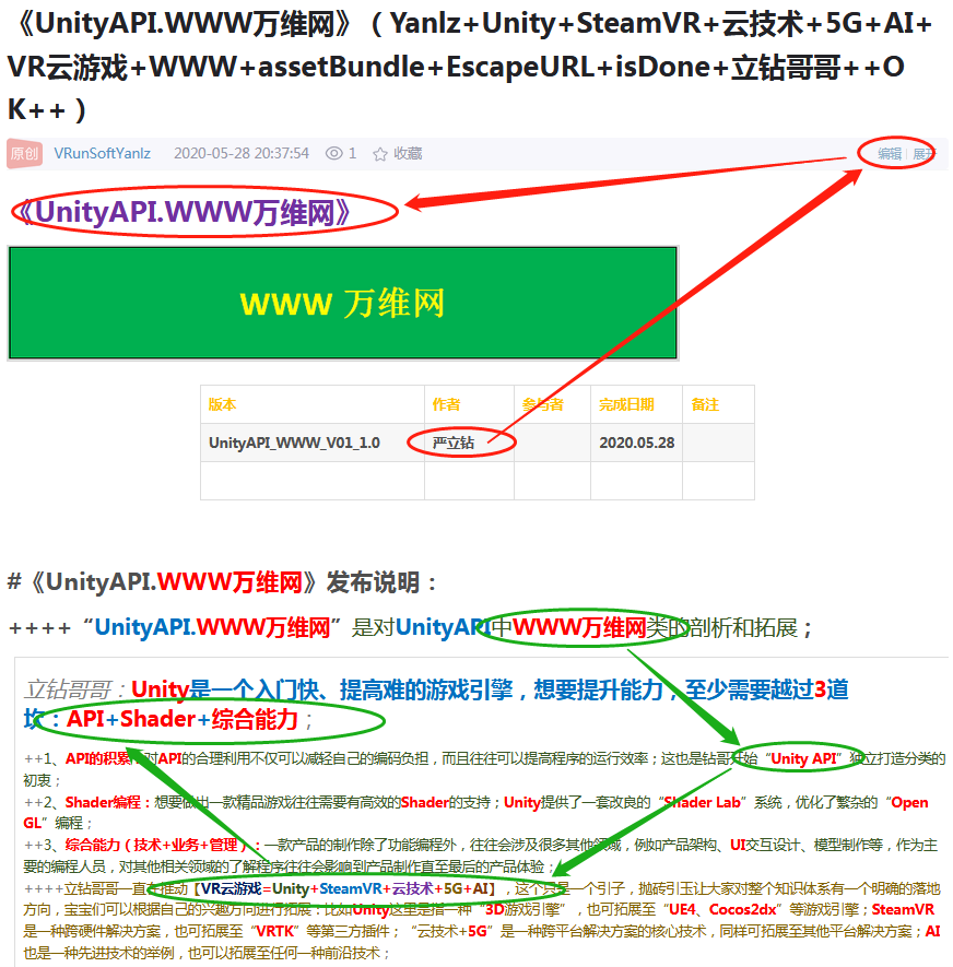 《UnityAPI.WWW万维网》（Yanlz+Unity+SteamVR+云技术+5G+AI+VR云游戏+WWW+assetBundle+EscapeURL+isDone+立钻哥哥++OK++）游戏VRunSoftYanlz的博客-