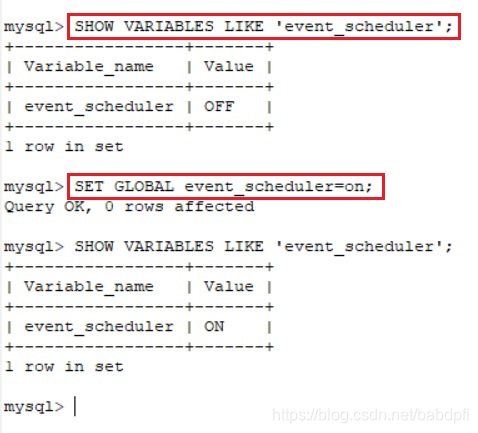 View and enable the event_scheduler switch of mysql