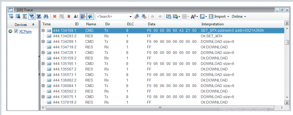 parameter set file的传输过程 