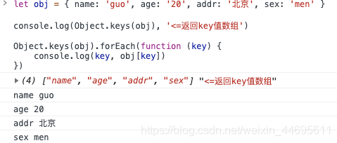 console.log(Object.keys(obj))