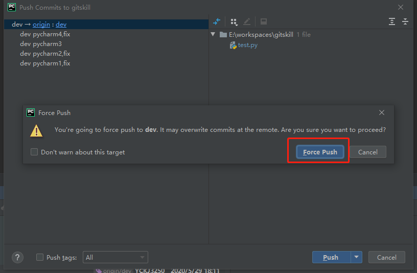 pycharm修改远程分支上的commit信息_pycharm edit commit message-CSDN博客