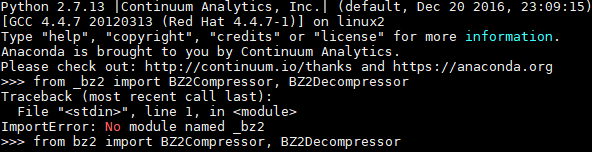 python解决 ModuleNotFoundError: No module named _bz2