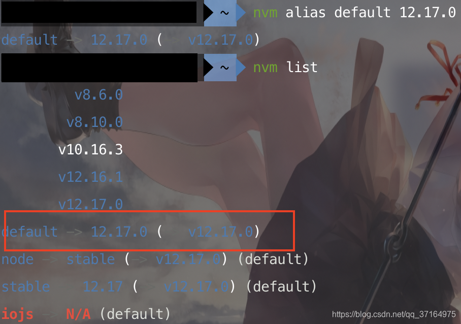 nvm alias default 12.13.0