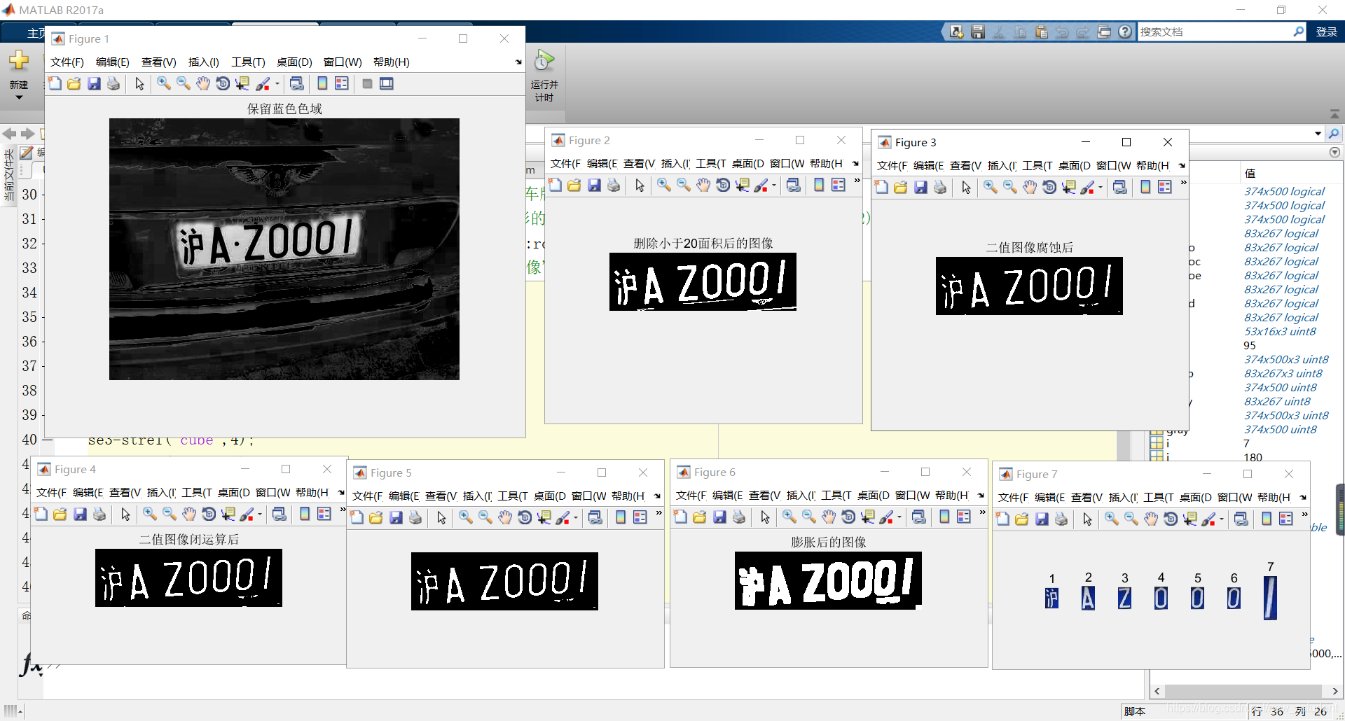 Matlab-简单的车牌识别并分割(学习笔记)人工智能Myron 瞎78写的博客-