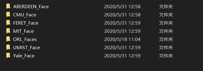 ORL、Yale等人脸数据库百度云链接