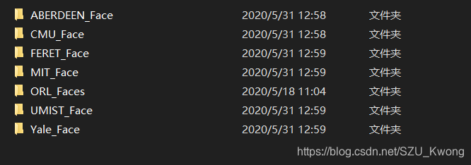ORL、Yale等人脸数据库百度云链接
