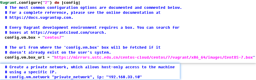 VagrantFile截取的一些片段