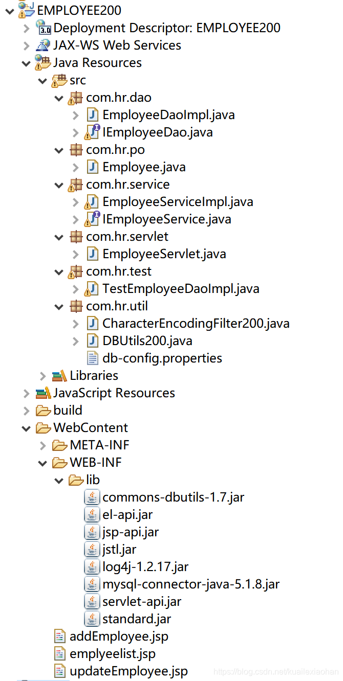 雇员信息管理系统--雇员信息增删改查实现源码(Java Web+MySQL实现)沂牛教育-数据库