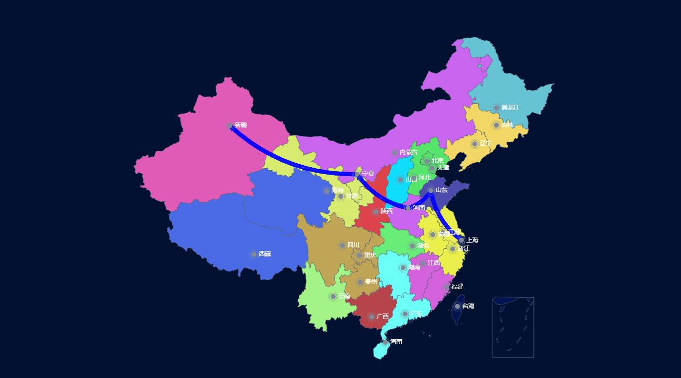 vue项目中通过echarts实现地图路径展示