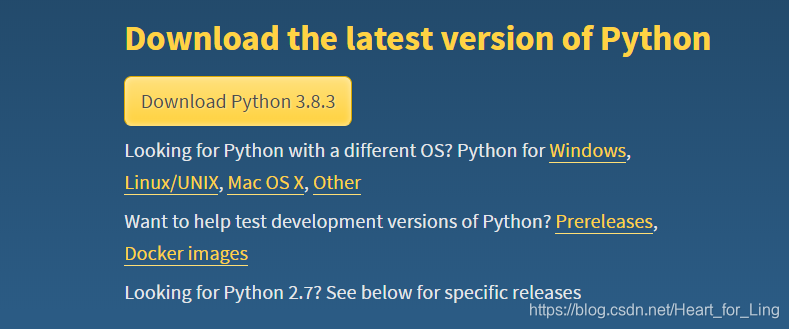 【Python小白计划】1. Python语言的基础知识HeartforLing的博客-python 3.8.3 (tags/v3.8.3:6f8c832, may 13 2020, 22:37:02) [msc v.1924 64 bit