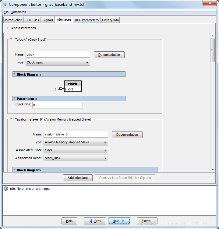 图2-12 基带模块的Avalon总线接口