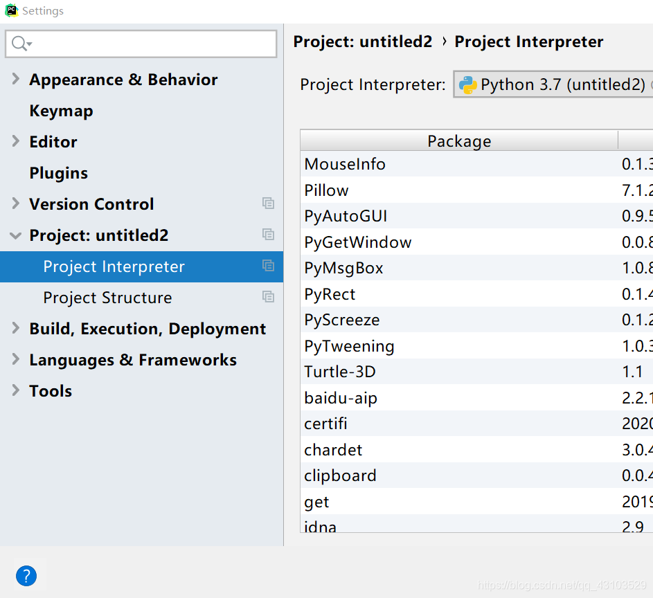 选择Project Interpreter