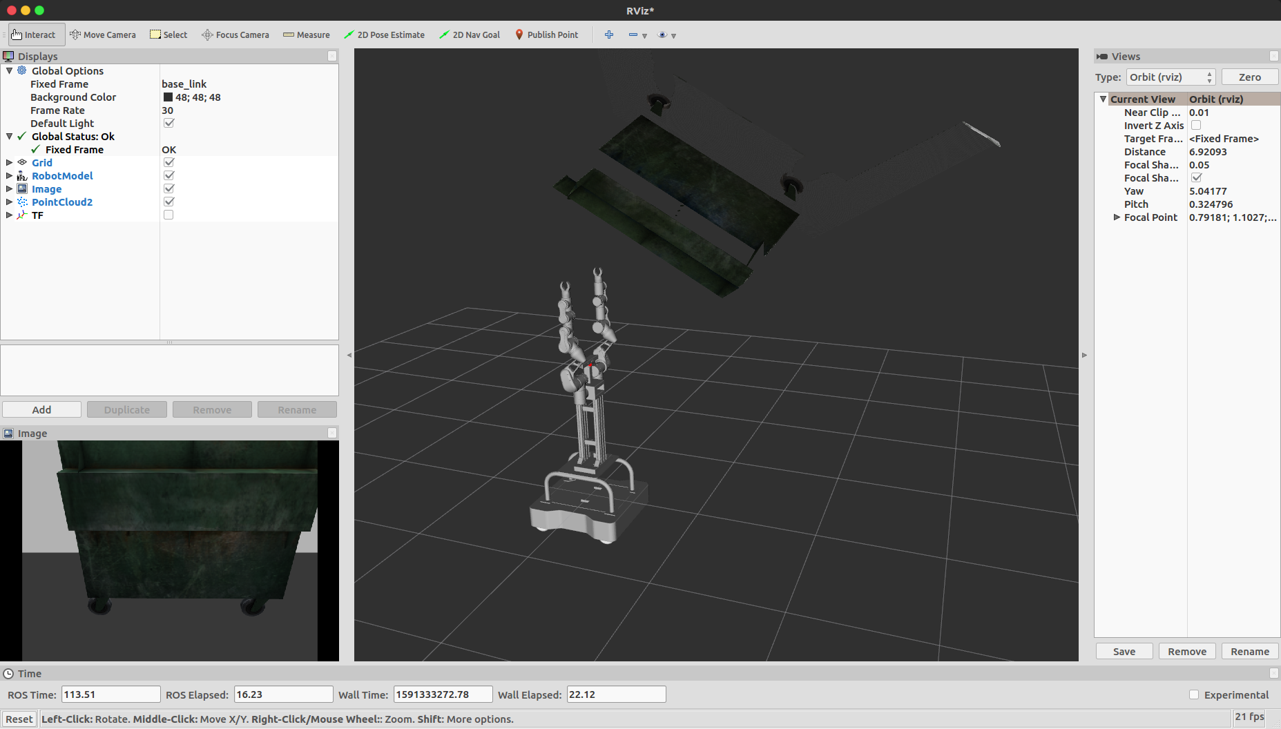[028] Gazebo构建Kinect模型，在RVIZ中显示点云PointCloud2出错：点云位姿错误，浮在空中_gazebo支持点云显示