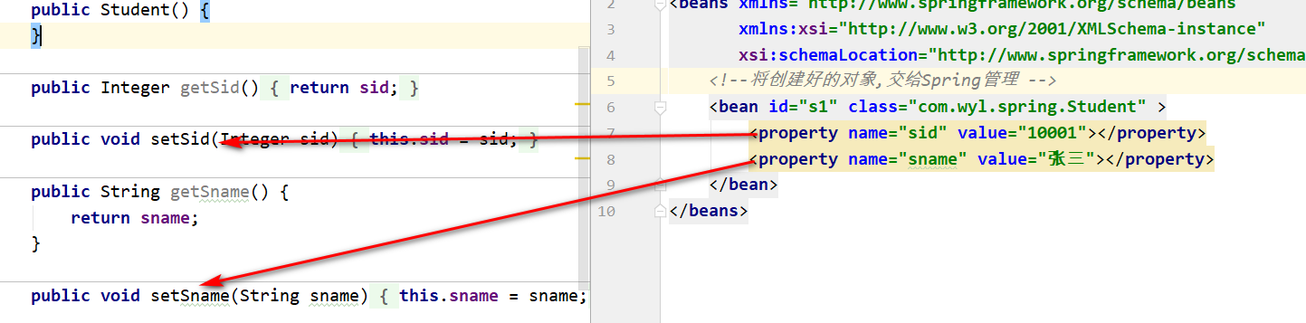 name属性与set方法对应关系