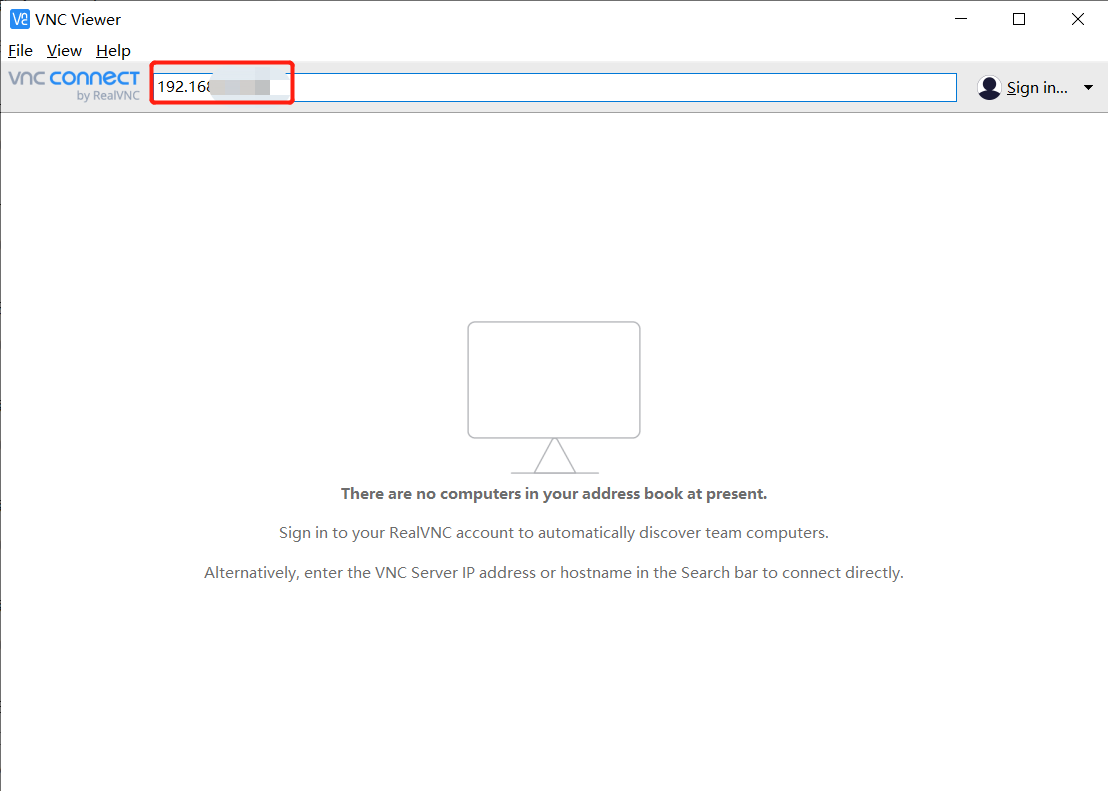VNCViewer连接输入ip地址