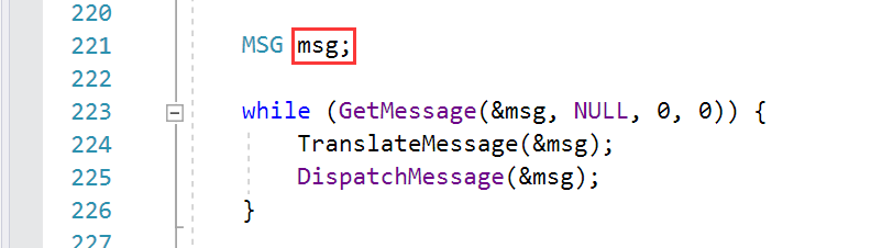 'msg'文本的外矩形
