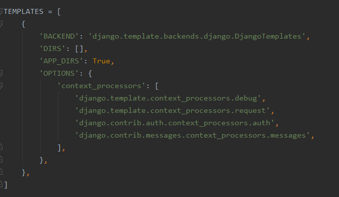 seetings.py中的TEMPLATES模板设置