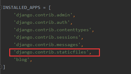django.contrib.staticfiles添加到应用