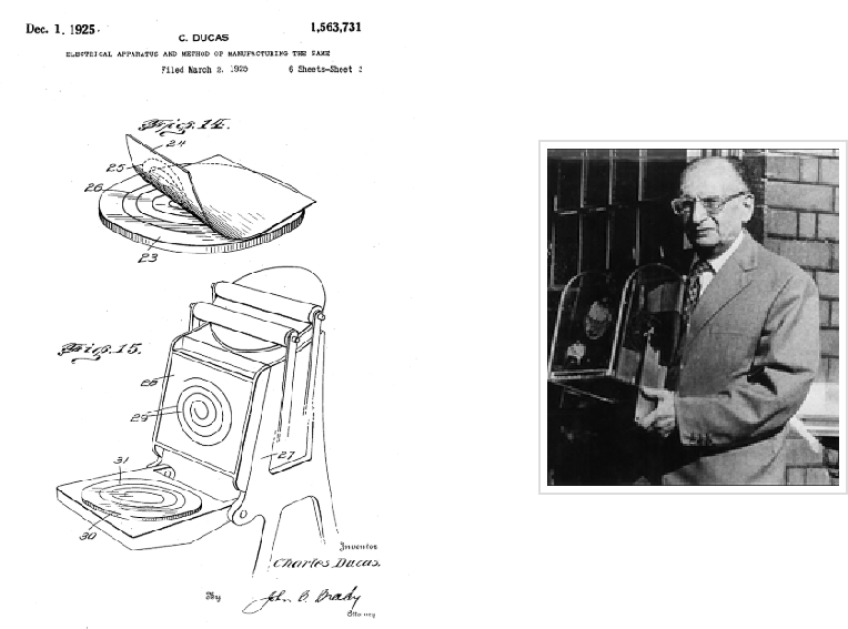 ▲ 印刷电路板的专利和Charles Ducas