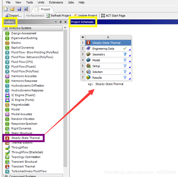 拖入一个ANSYS分析项目