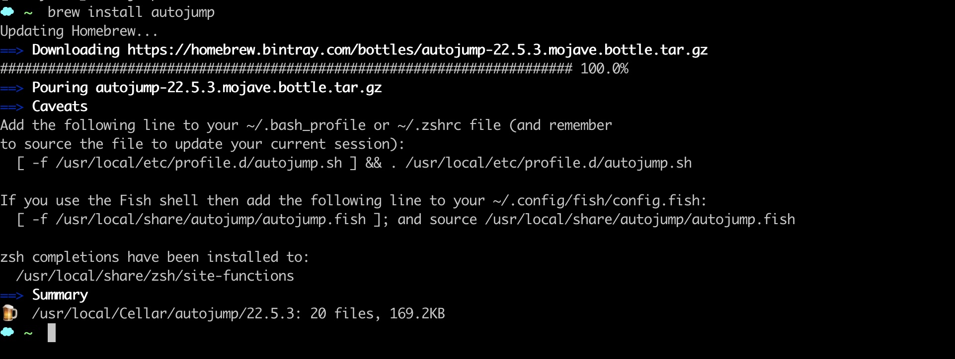 oh my zsh install autojump