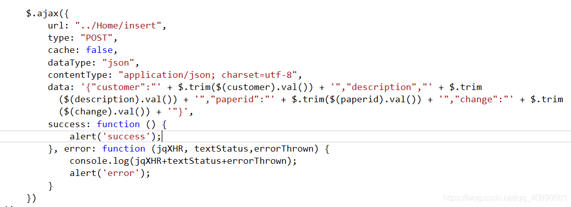 jquery-3.0.0.min.js:4 POST http://localhost:62863/Home/insert 500 ...