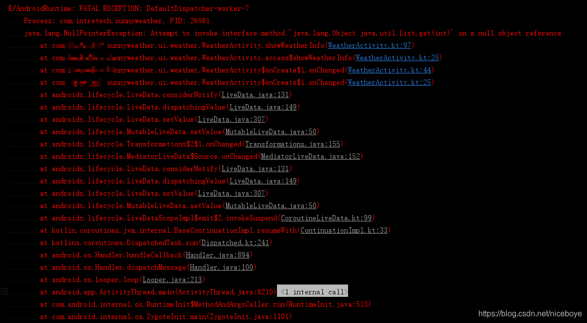 invoke interface method java.lang.Object java.util.List.get(int) on a ...